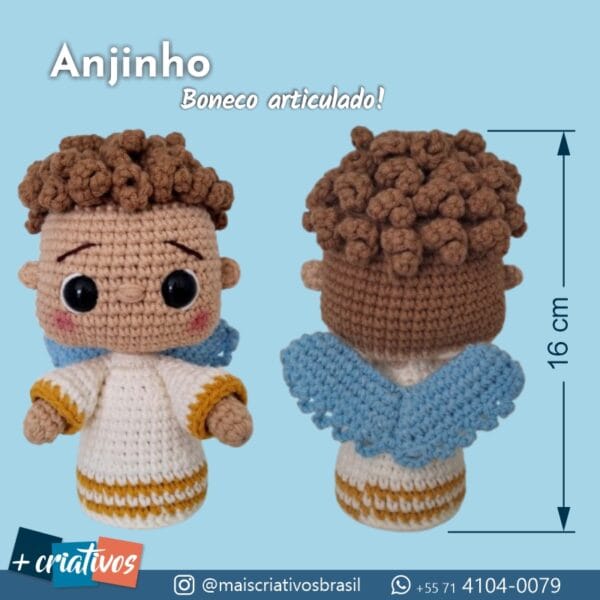 Anjinho Caco Cabelos Castanhos - Imagem 2